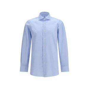 Finamore Blue Cotton Dress Men's Shirt